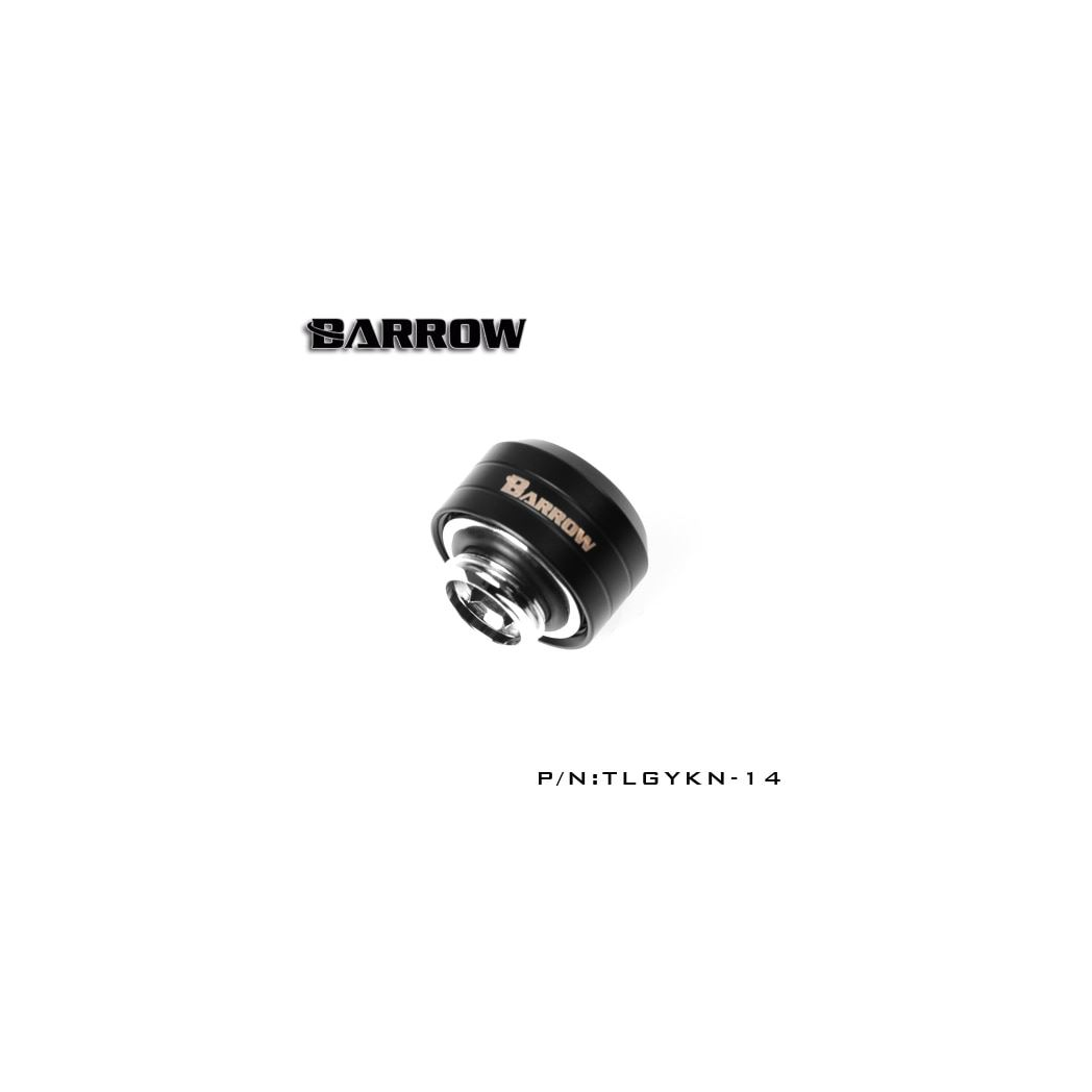 Barrow G1/4 - 14mm OD Twin Seal Hard Tube Fitting (Smooth) - Black (6 Pack)