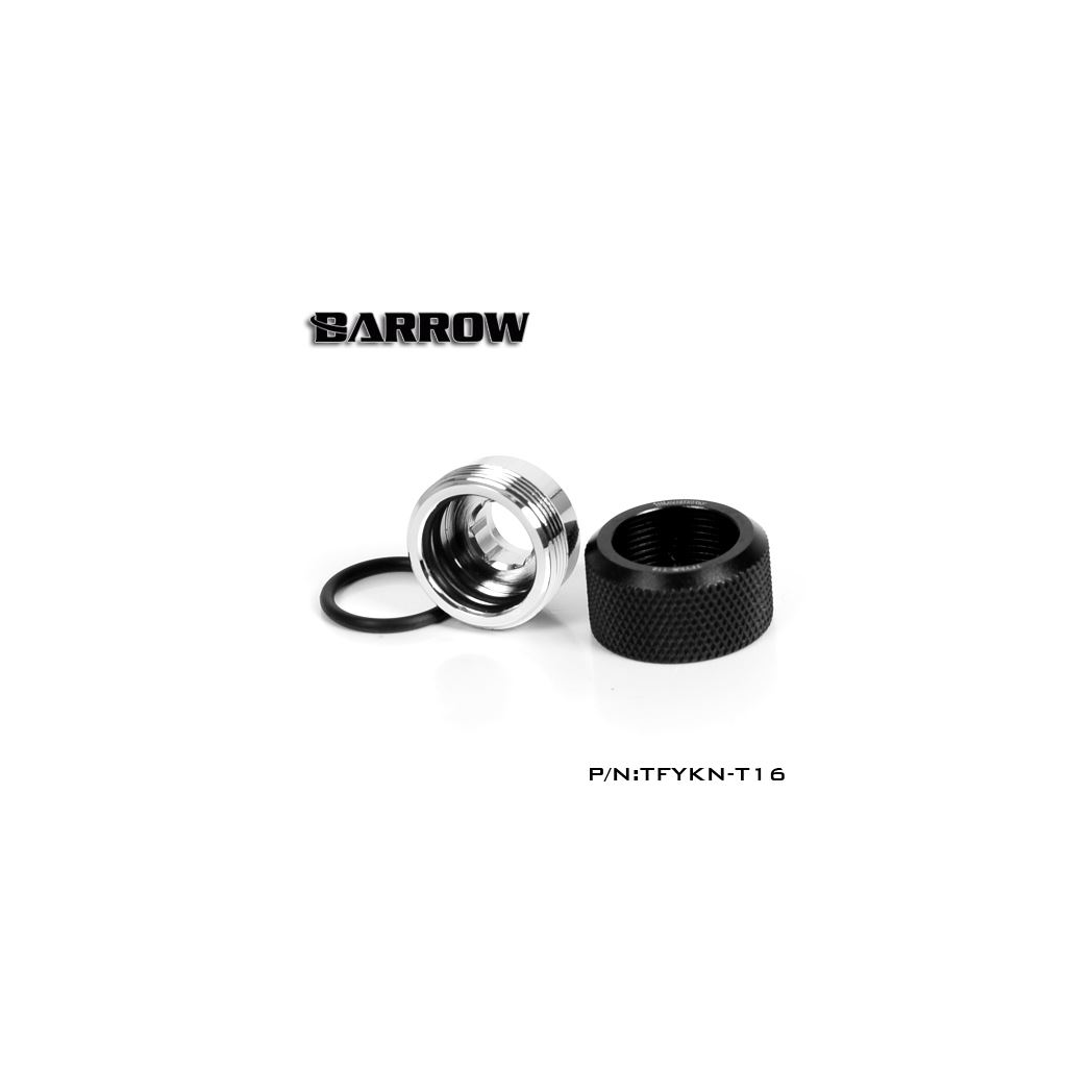 Barrow G1/4 - 16mm OD Twin Seal Hard Tube Compression Fitting - Black (6 Pack)