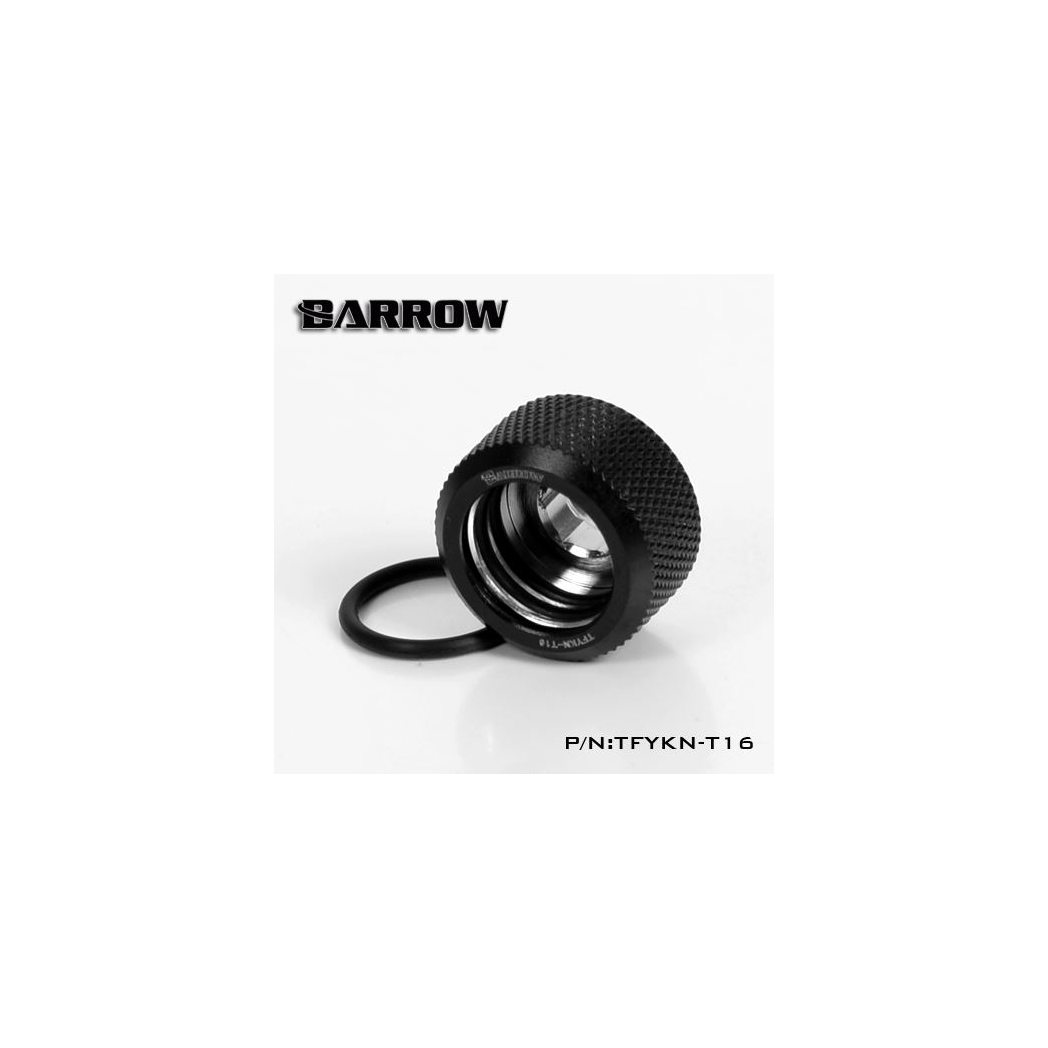 Barrow G1/4 - 16mm OD Twin Seal Hard Tube Compression Fitting - Black (6 Pack)