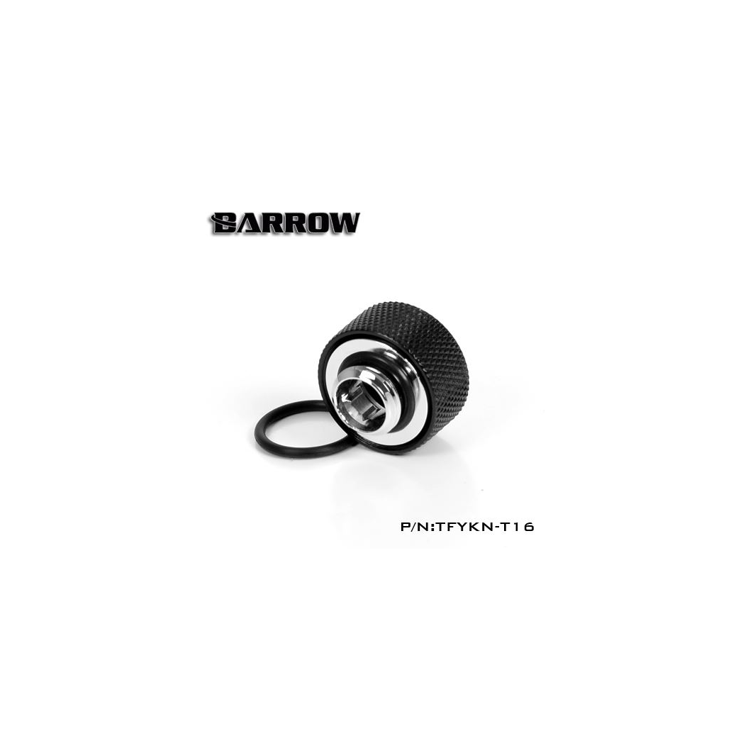 Barrow G1/4 - 16mm OD Twin Seal Hard Tube Compression Fitting - Black (6 Pack)