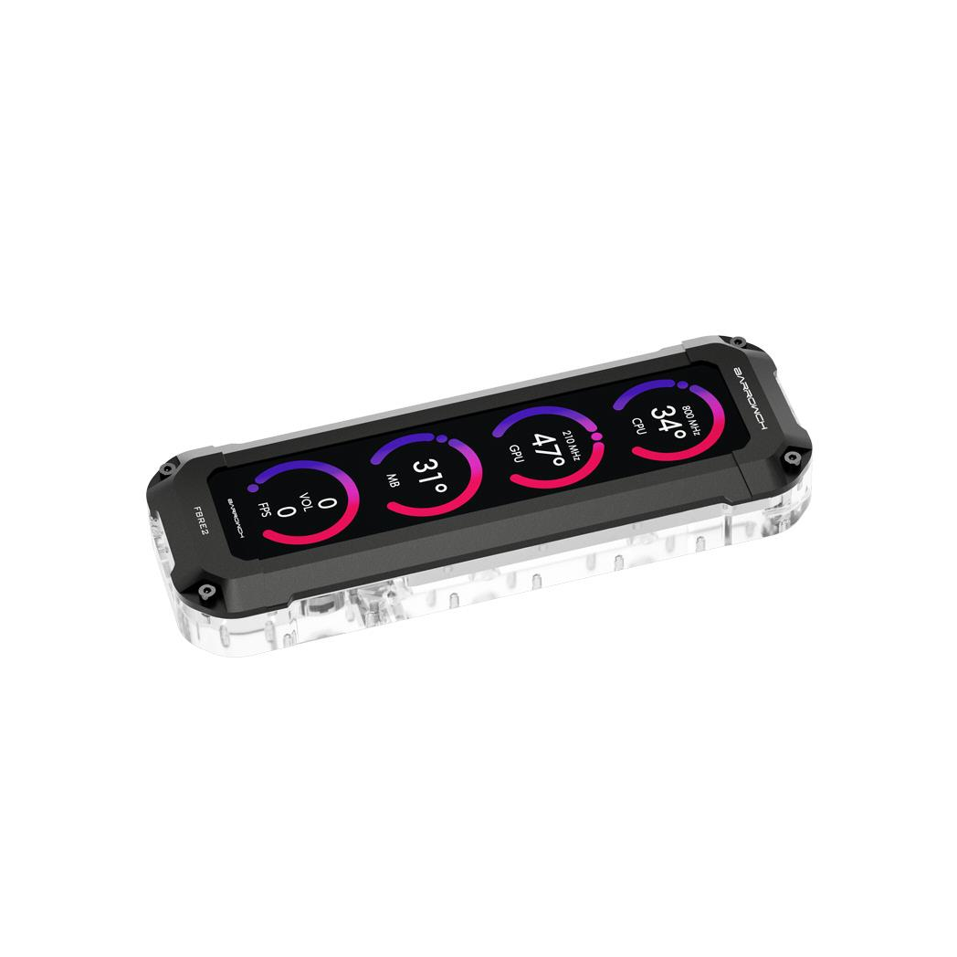 BarrowCH HDMI Reservoir with LCD Display and LRC 2.0 RGB Lighting - Black