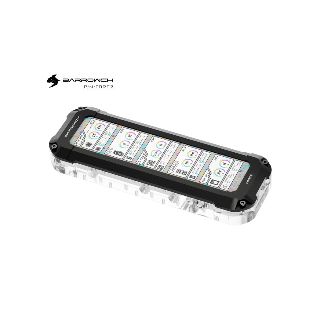 BarrowCH HDMI Reservoir with LCD Display and LRC 2.0 RGB Lighting - Black
