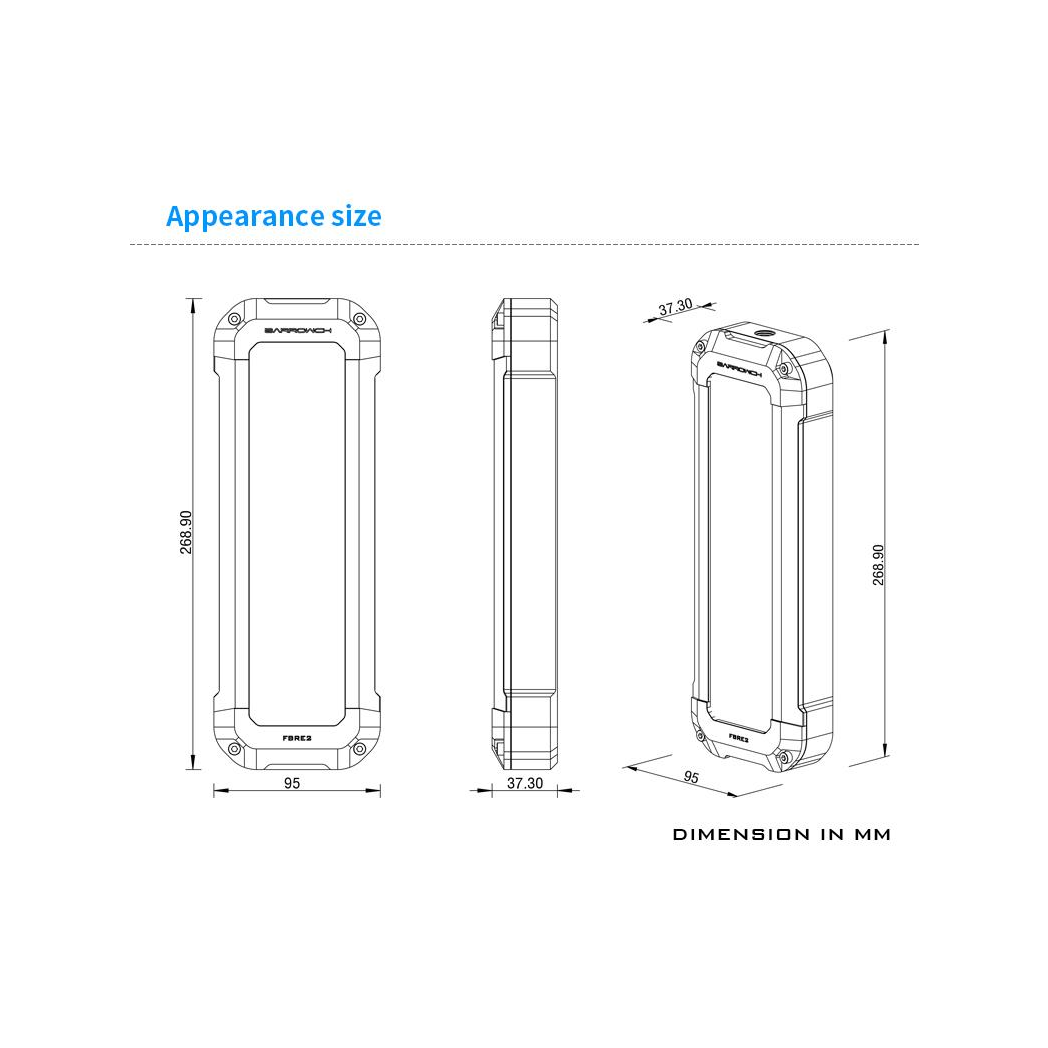 BarrowCH HDMI Reservoir with LCD Display and LRC 2.0 RGB Lighting - Black