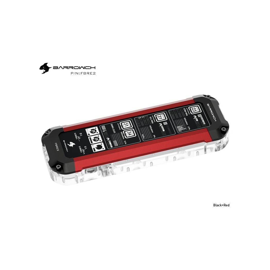 BarrowCH HDMI Reservoir with LCD Display and LRC 2.0 RGB Lighting - Red