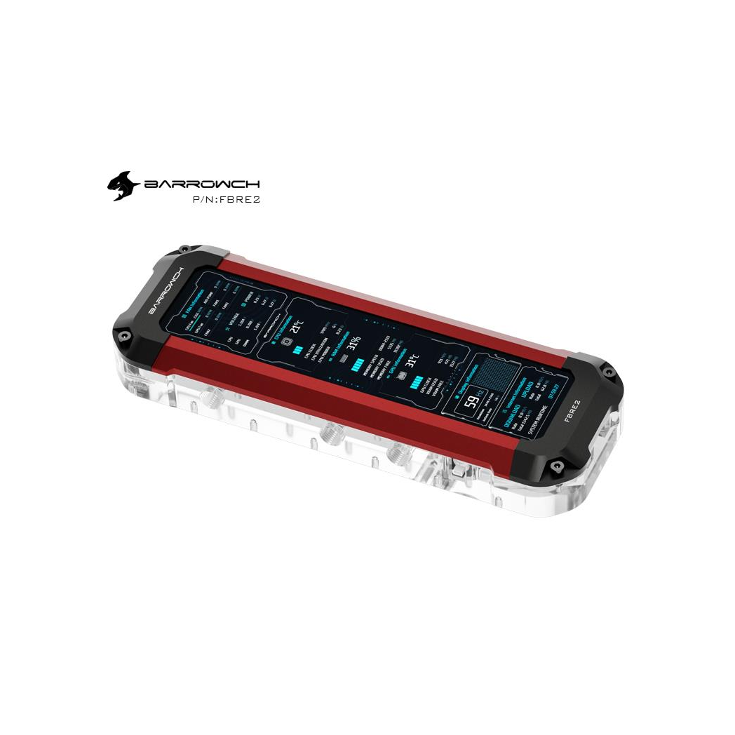 BarrowCH HDMI Reservoir with LCD Display and LRC 2.0 RGB Lighting - Red