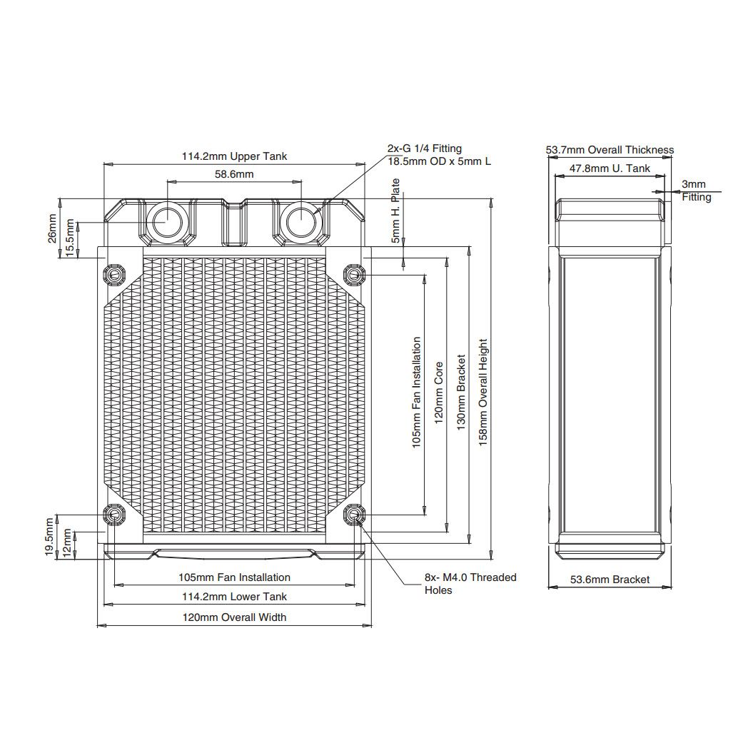 Black Ice Nemesis LX120 Radiator OEM (Builder Edition) - Black