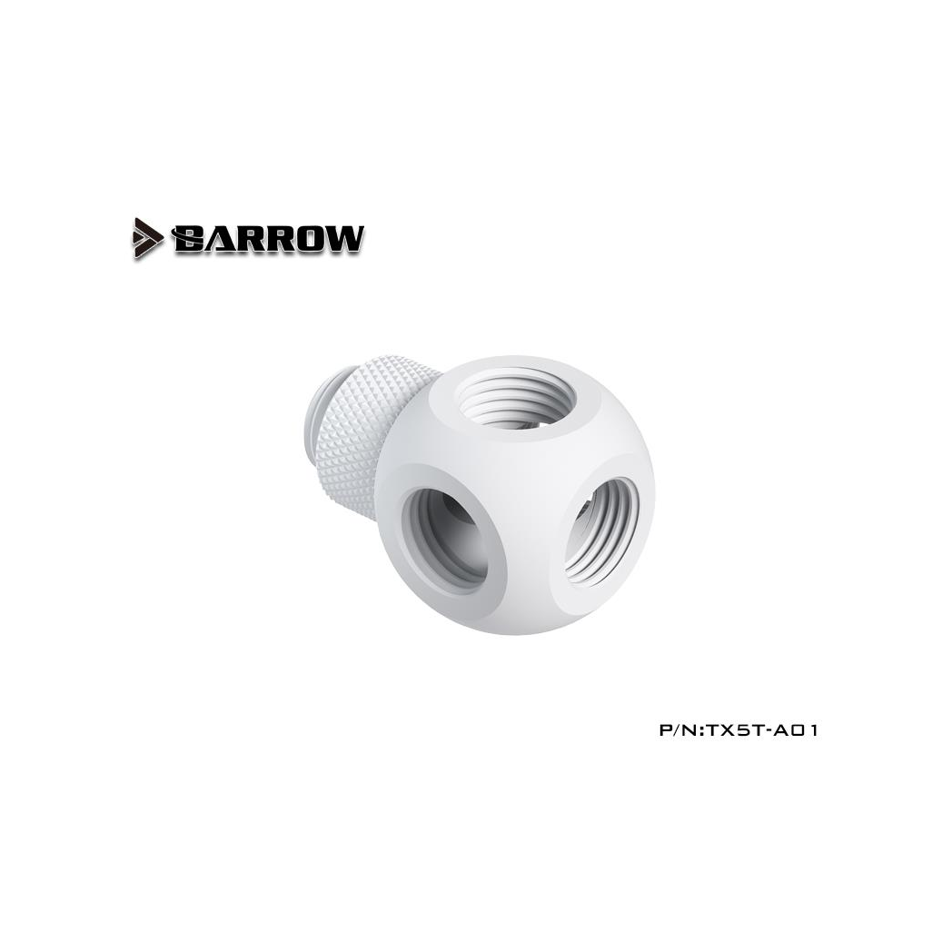 Barrow G1/4 Male Rotary - G1/4 Female 5 Way T-Splitter - White