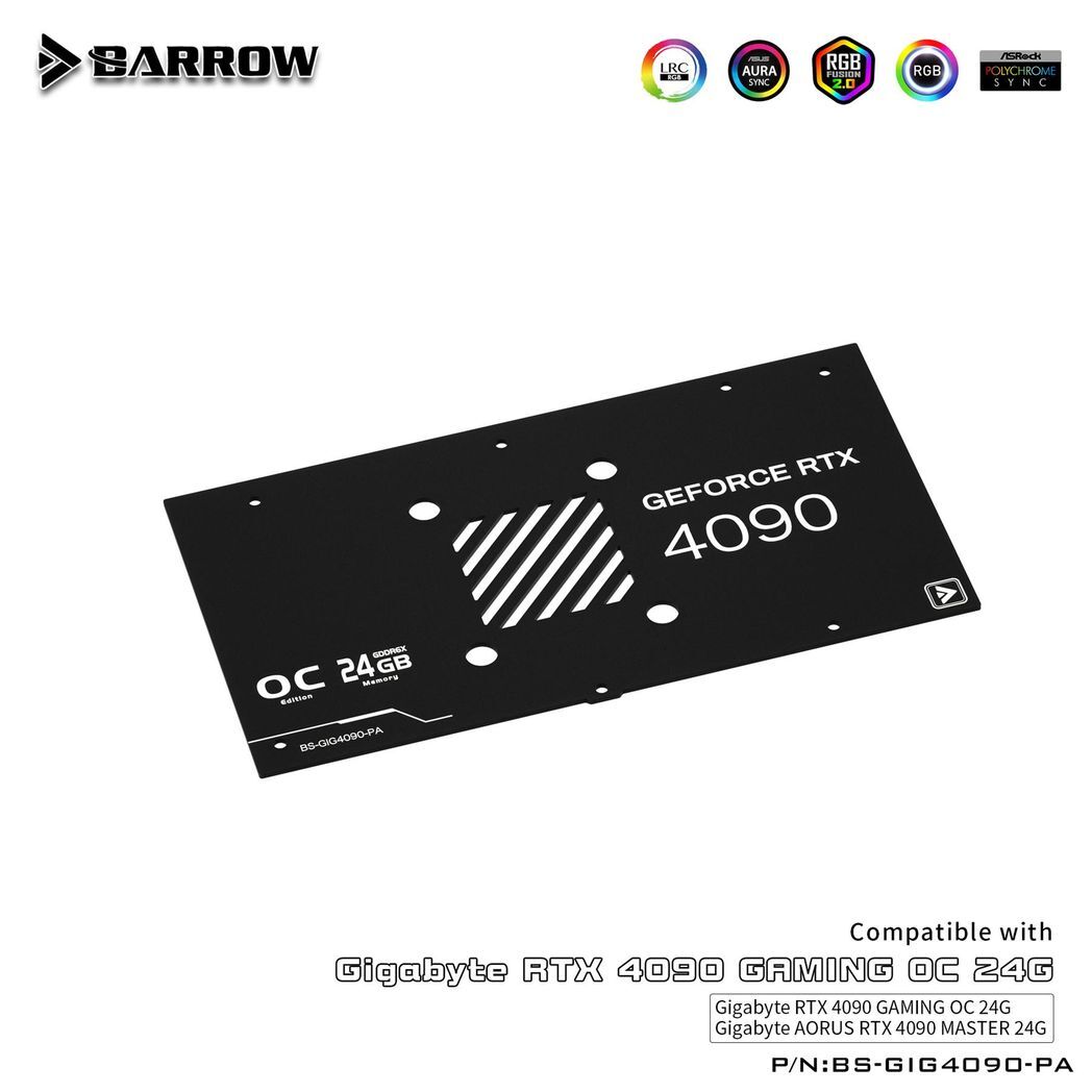 Barrow Gigabyte AORUS 4090 Aurora , aRGB Graphics Card Waterblock + Backplate