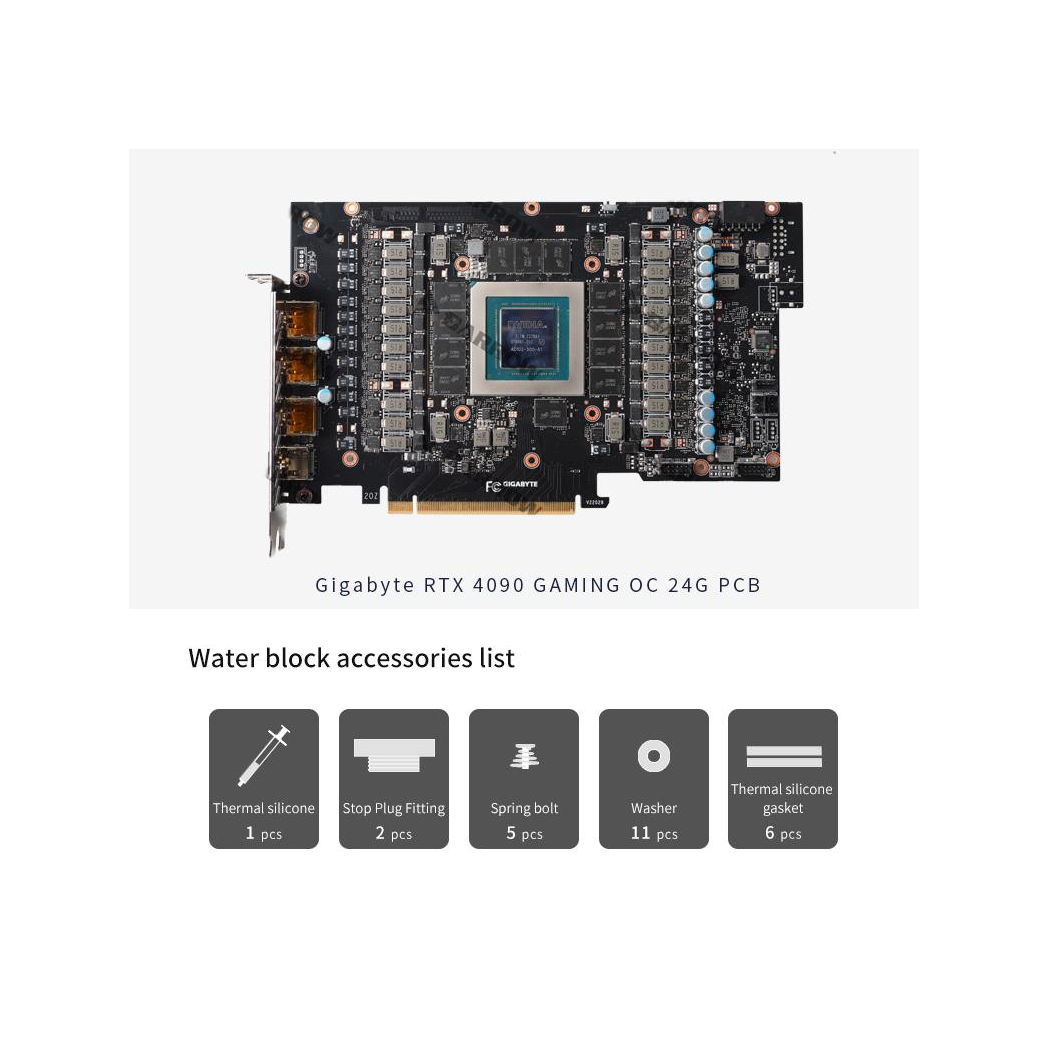 Barrow Gigabyte AORUS 4090 Aurora , aRGB Graphics Card Waterblock + Backplate