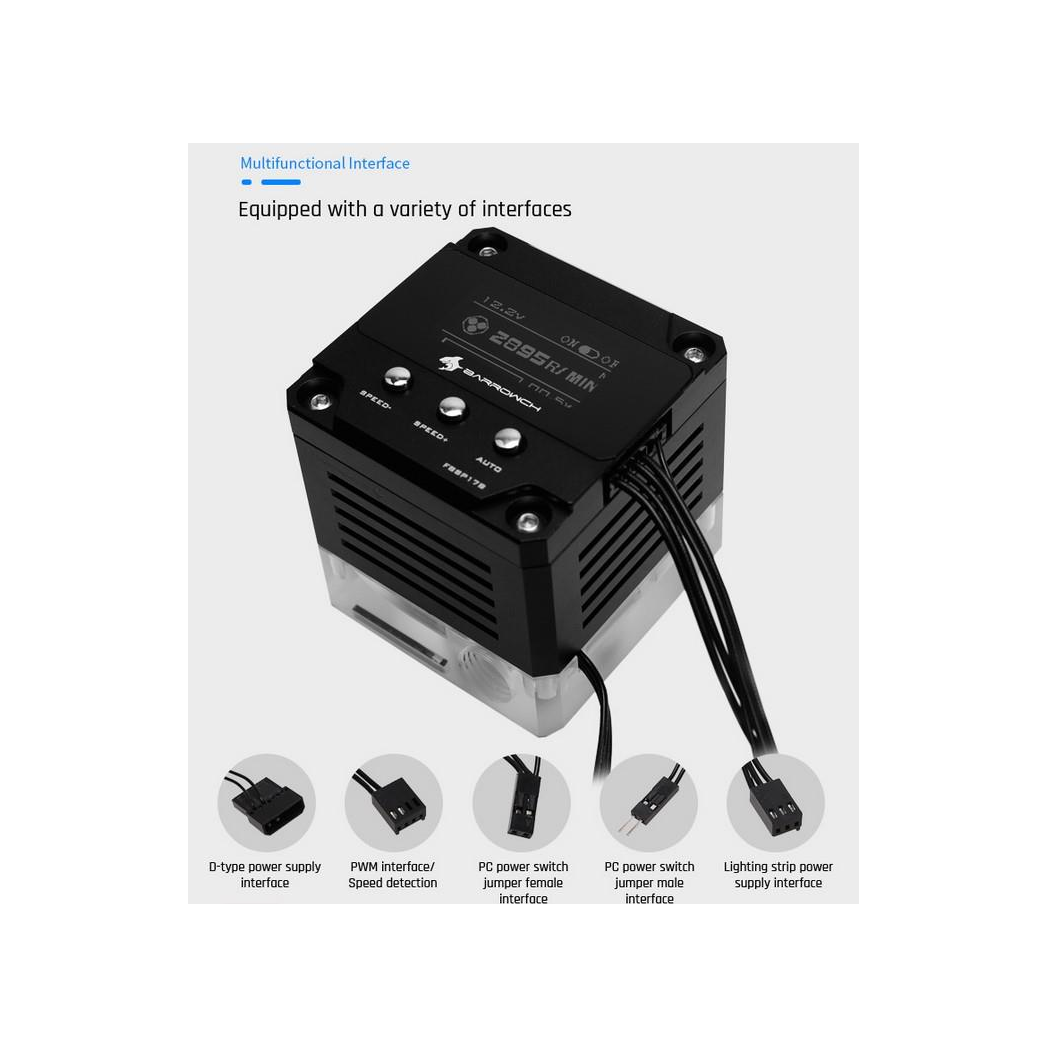 BarrowCH 17W PWM 960LPH Intelligent Pump with OLED Display - Black
