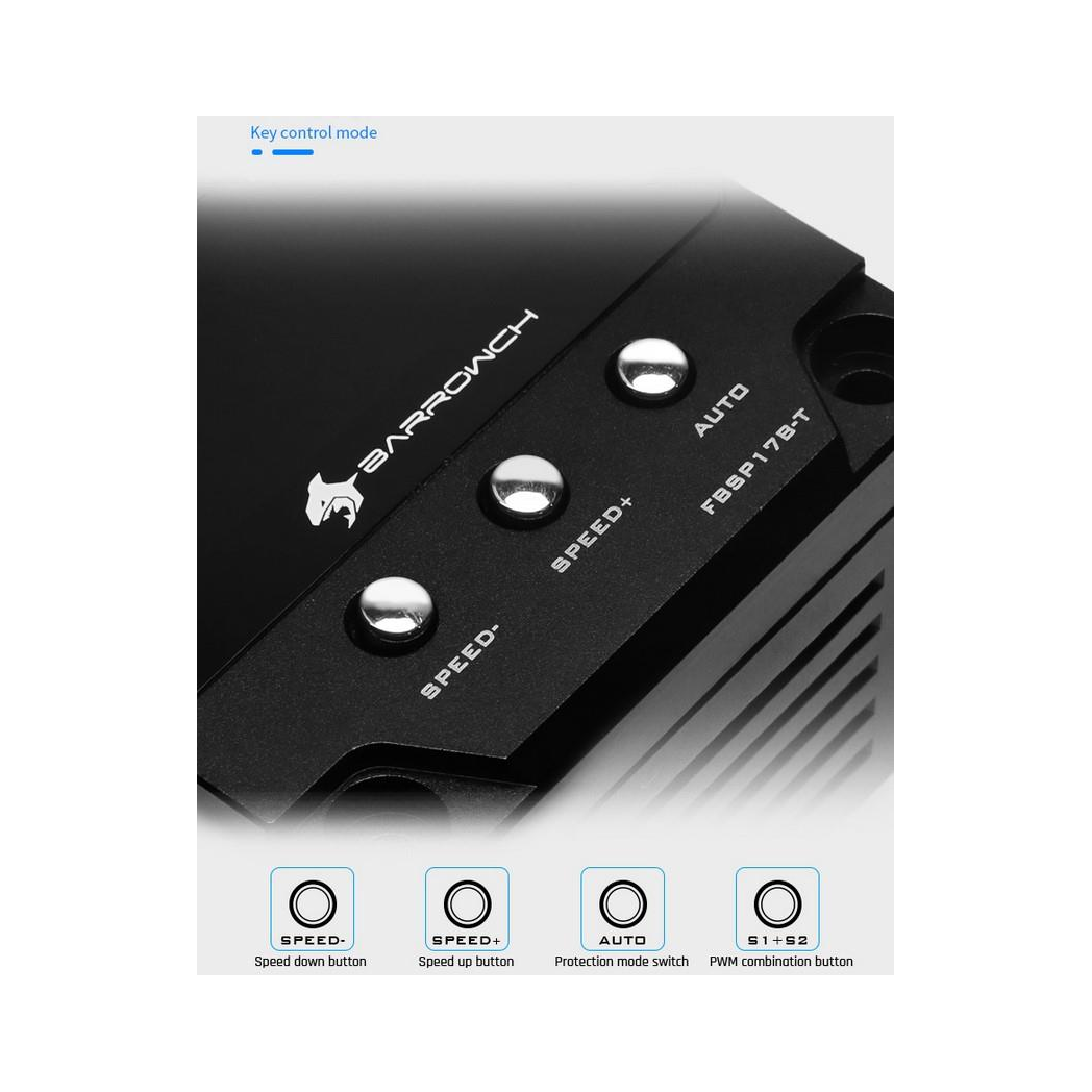 BarrowCH 17W PWM 960LPH Intelligent Pump with OLED Display - Black