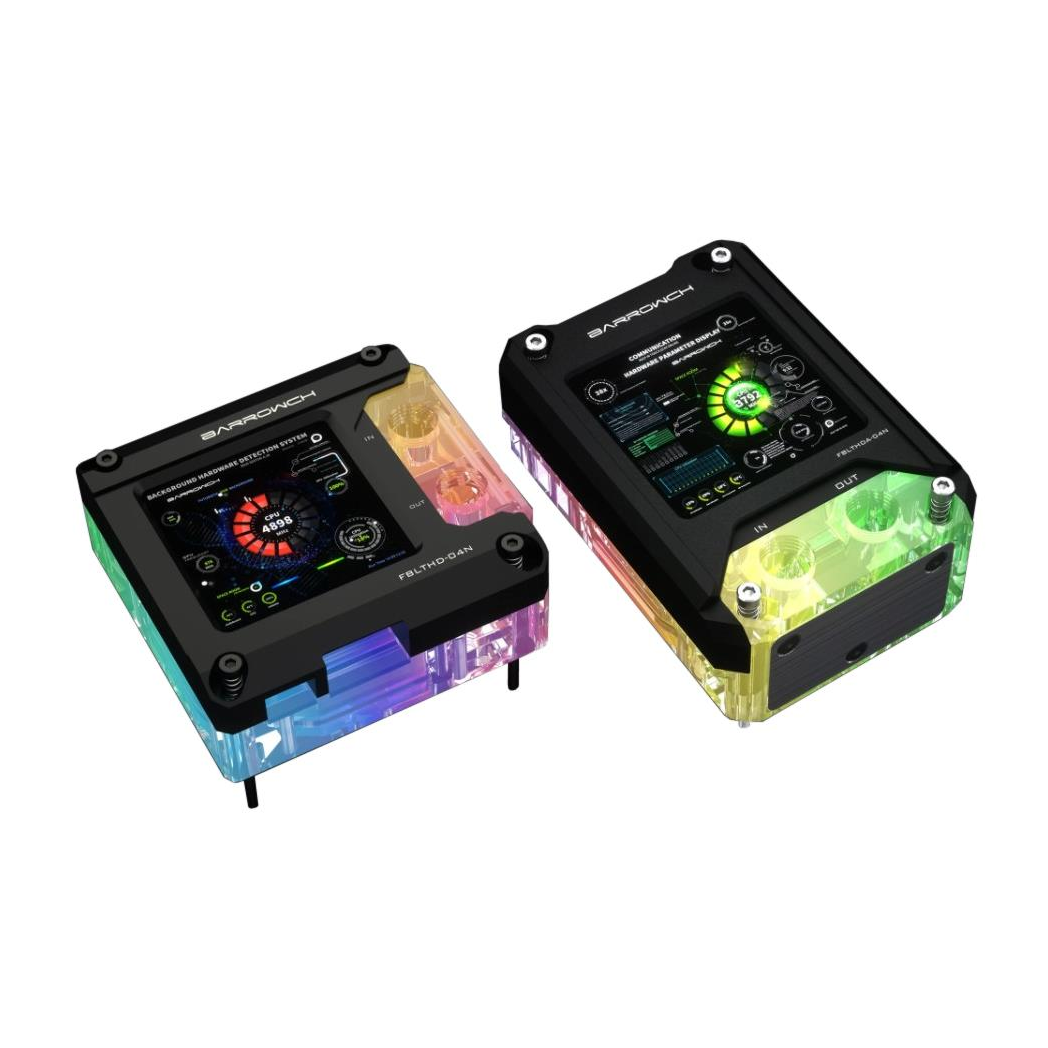 BarrowCH HDMI LCD Display CPU Waterblock with LRC 2.0 RGB, AMD - Black
