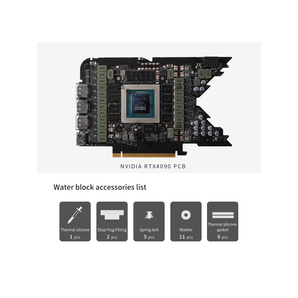 Barrow NVIDIA 4090 Founders, LRC 2.0 RGB Graphics Card Waterblock + Backplate