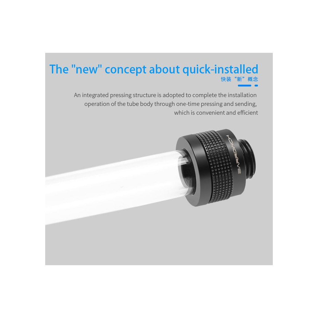 BarrowCH G1/4 - 16mm OD Wolverine Super Anti Off Hard Tube Fitting - Shi Silver