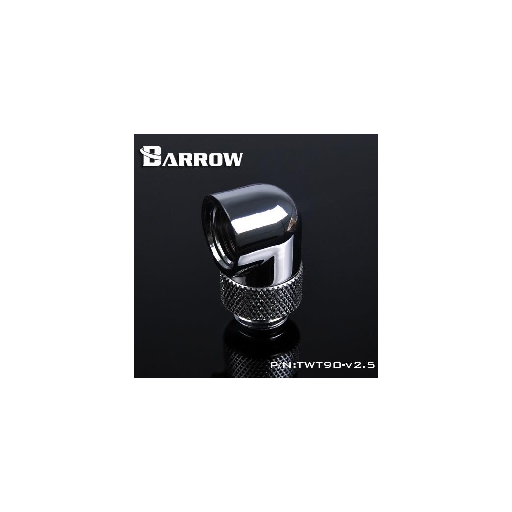 Barrow G1/4 Male Rotary to 90 Degree Female Angle - Shiny Silver (4 Pack)