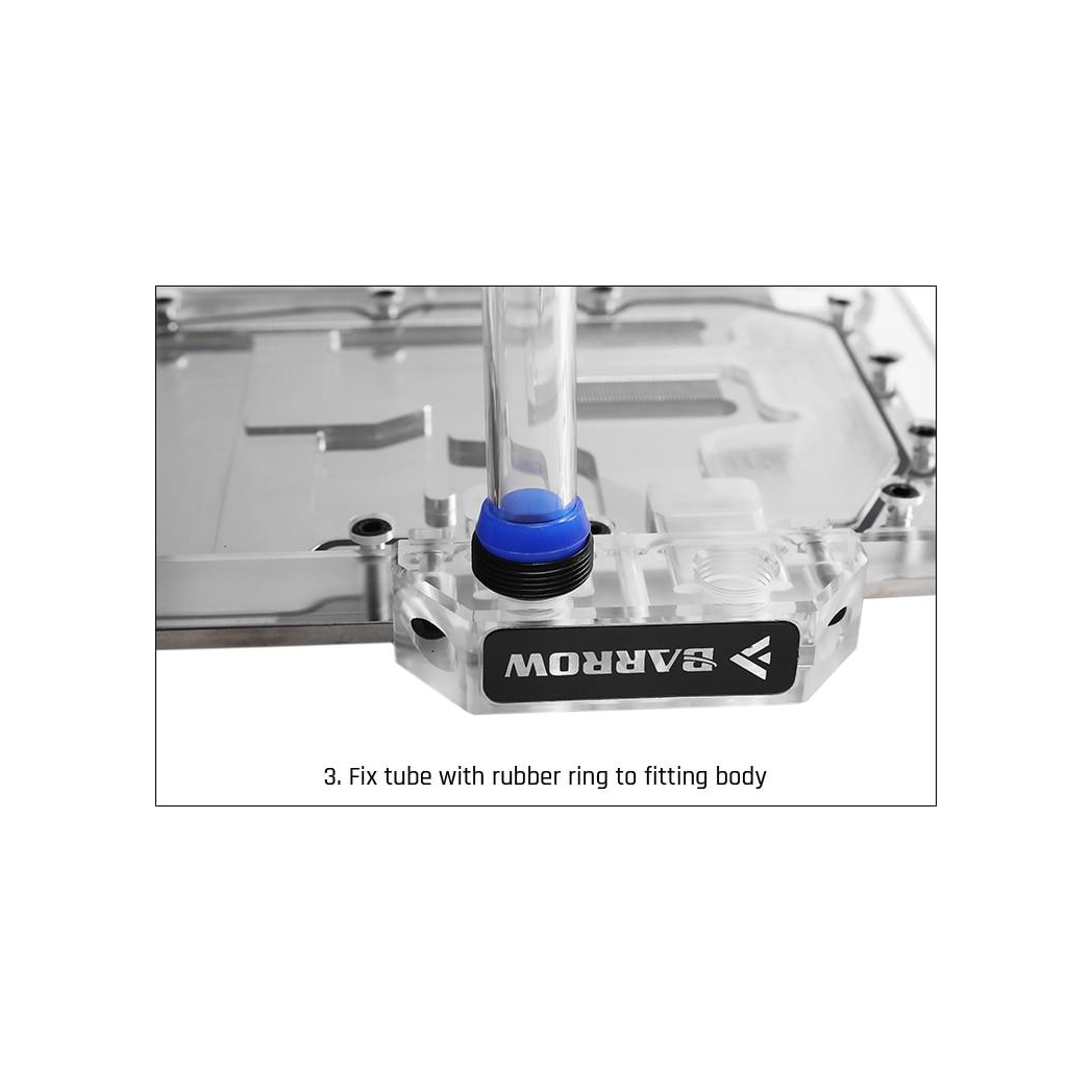 Barrow G1/4 - 14mm OD Anti Off Rubber Seal Hard Tube Compression Fitting - White