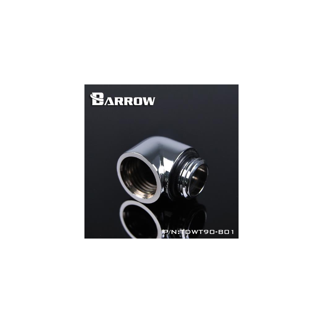 Barrow G1/4 Male to 90 Degree Female Angle - Shiny Silver