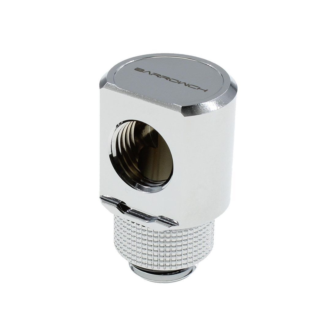 BarrowCH G1/4 Male Rotary to Smooth 90 Degree Female Angle - Shiny Silver