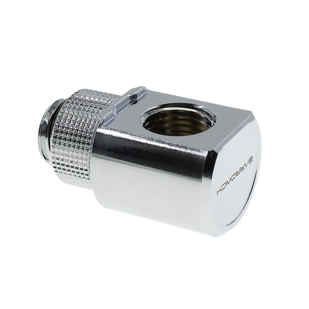 BarrowCH G1/4 Male Rotary to Smooth 90 Degree Female Angle - Shiny Silver