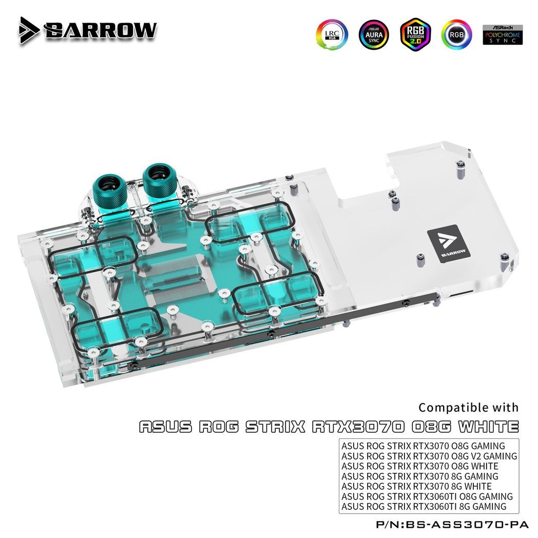 Barrow ASUS RTX 3070/3060Ti 08G, ROG STRIX Gaming aRGB Graphics Card Waterblock