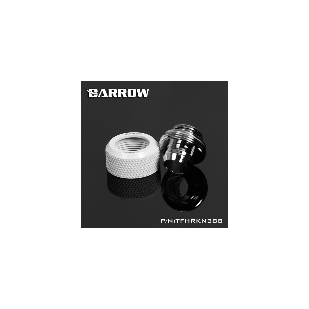 Barrow G1/4 - 13/10mm Flexible Tube Compression Fitting - White (6 Pack)