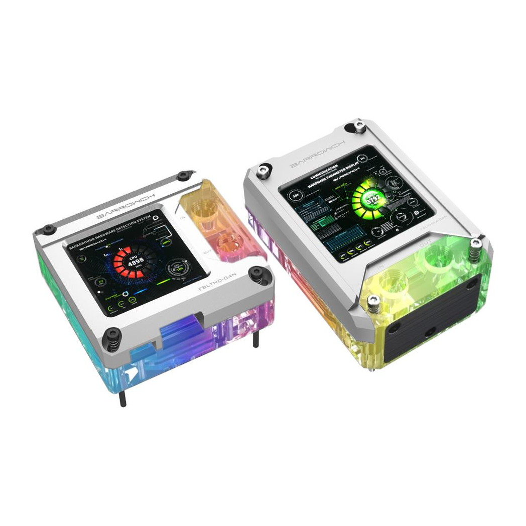 BarrowCH HDMI LCD Display CPU Waterblock with LRC 2.0 RGB, AMD - Silver