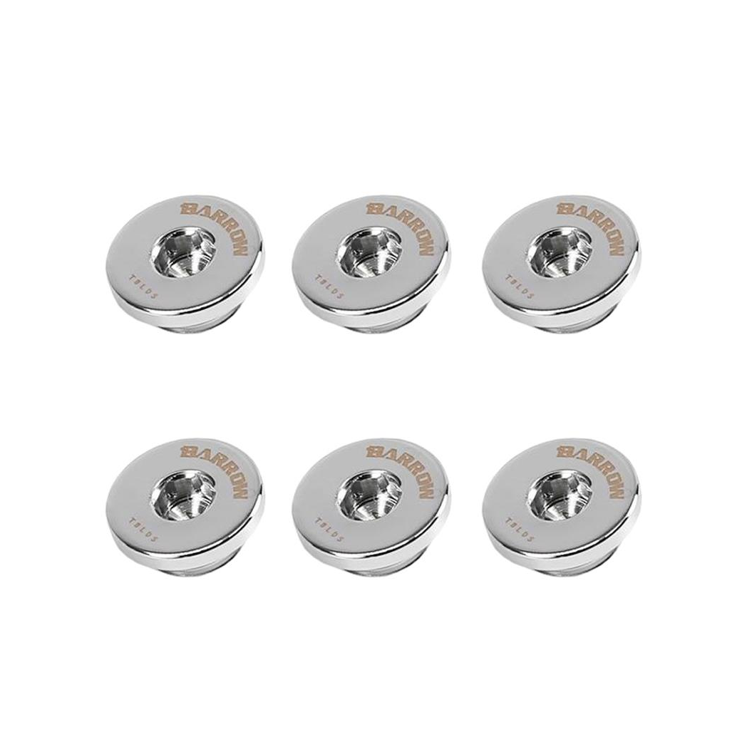 Barrow G1/4 Hex Blank Plug - Shiny Silver (6 Pack)