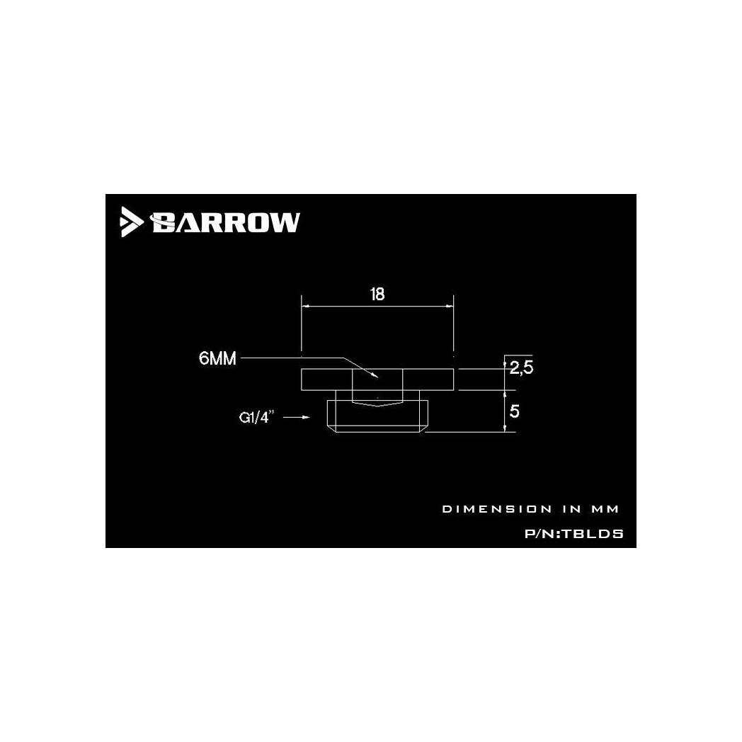 Barrow G1/4 Hex Blank Plug - Shiny Silver (6 Pack)