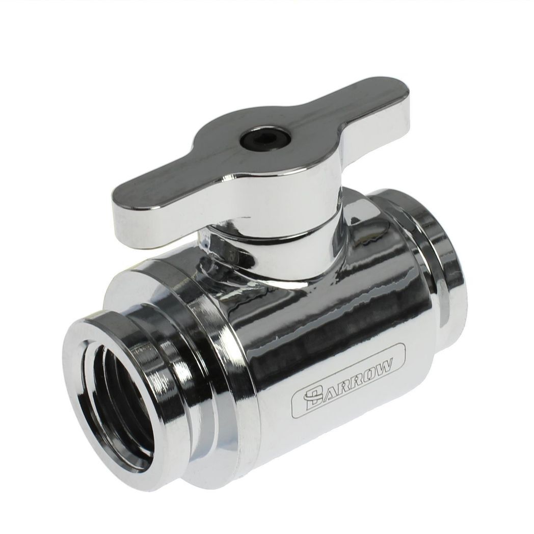 Barrow G1/4 Mini Ball Valve, Silver Handle - Shiny Silver