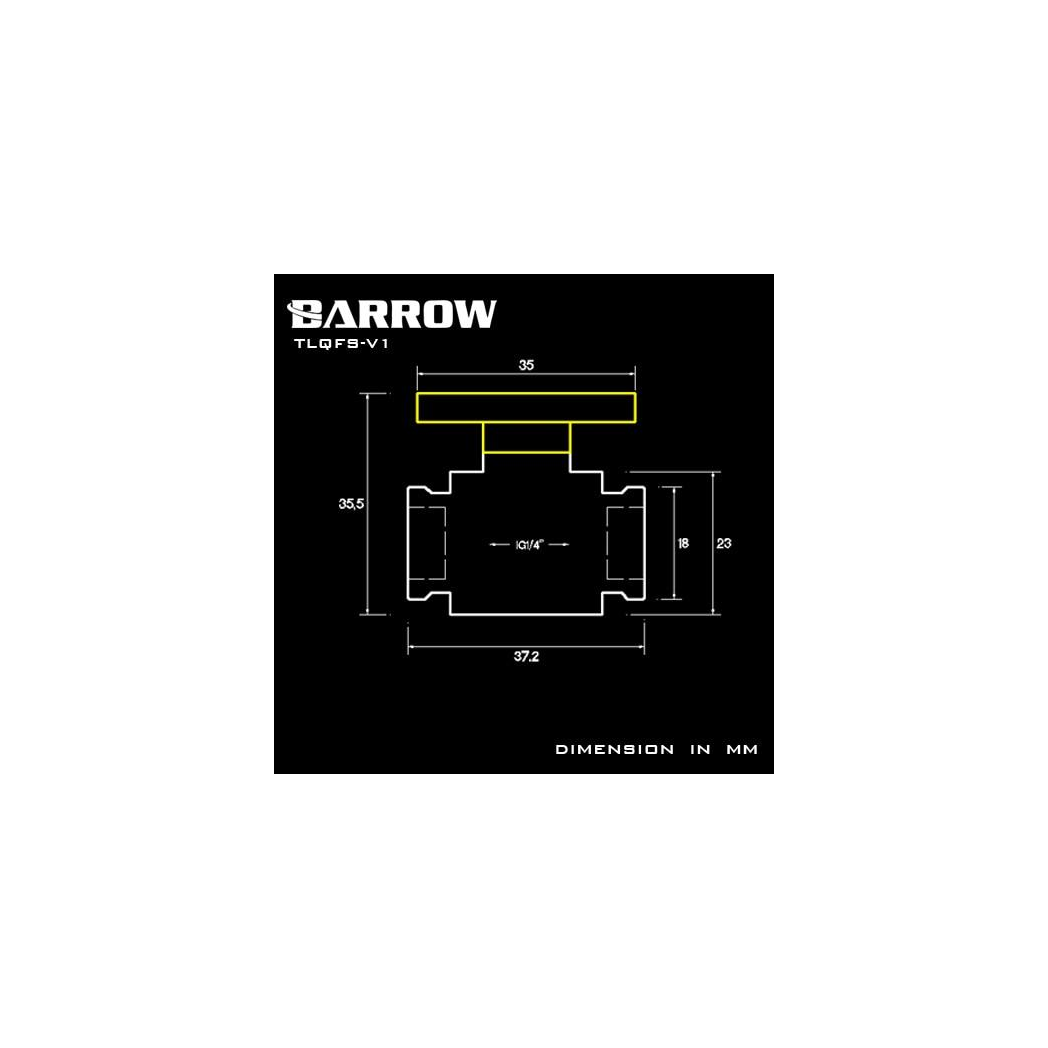 Barrow G1/4 Mini Ball Valve, Black Handle - White