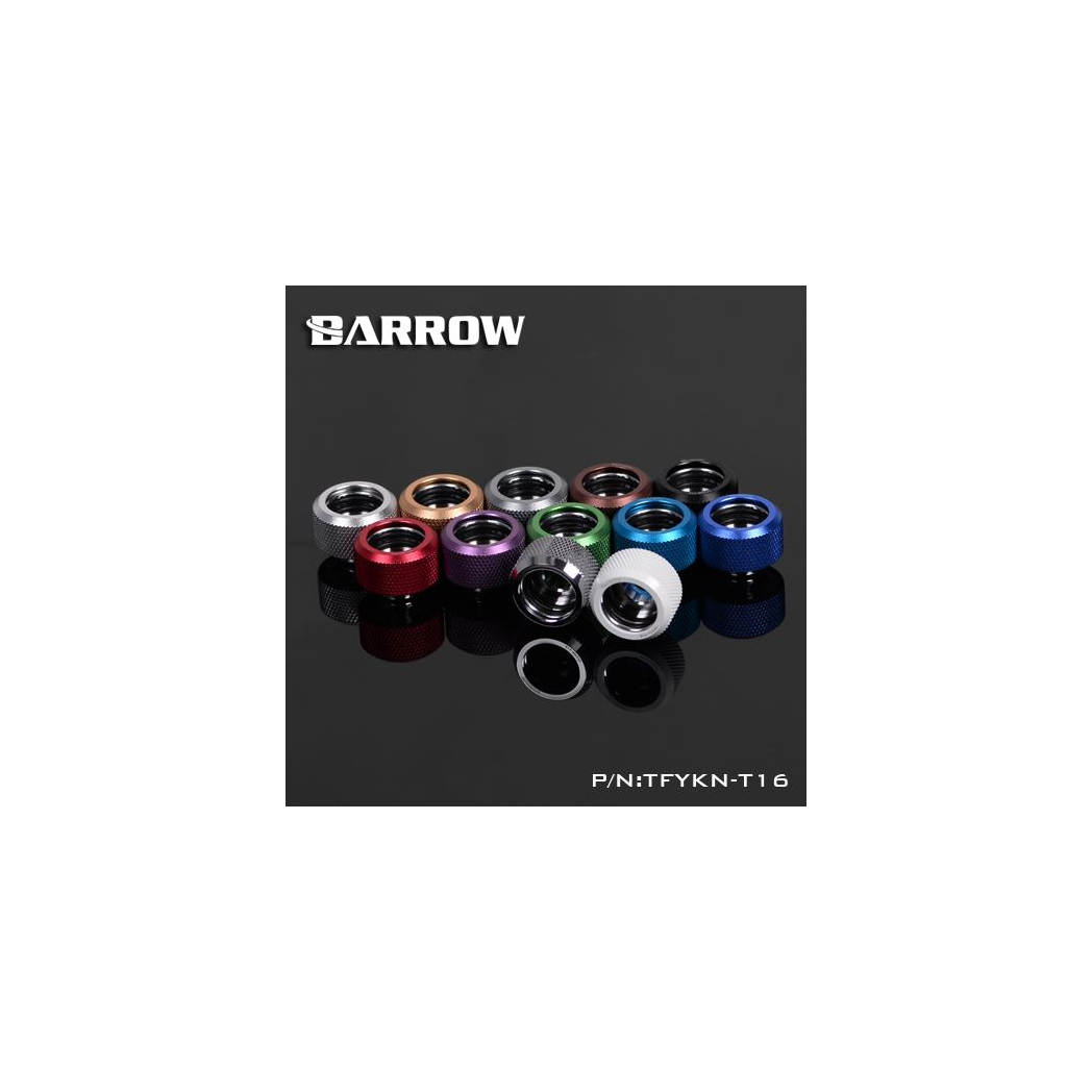 Barrow G1/4 - 16mm OD Twin Seal Hard Tube Fitting - Shiny Silver (6 Pack)