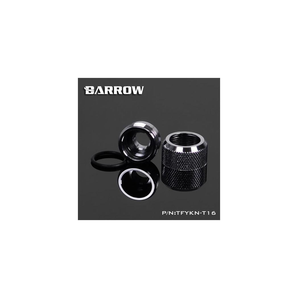 Barrow G1/4 - 16mm OD Twin Seal Hard Tube Fitting - Shiny Silver (6 Pack)