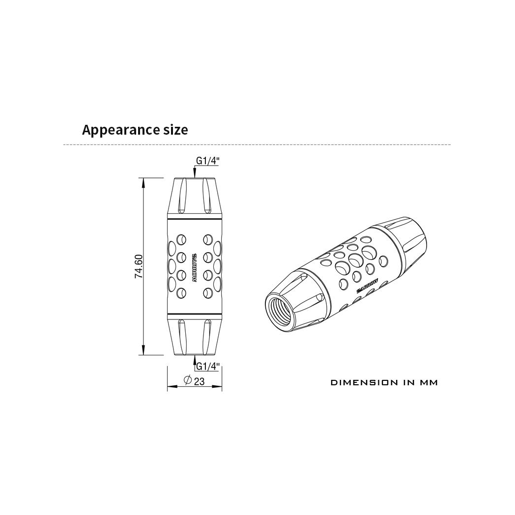 Barrow G1/4 Female Inline Kepler Series Filter - Black