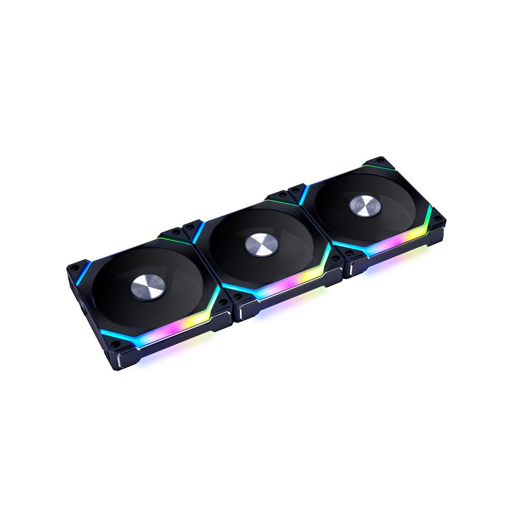 Lian Li UNI FAN SL120 V2 RGB PWM Fan, Triple-pack w/ Controller - 120mm, black