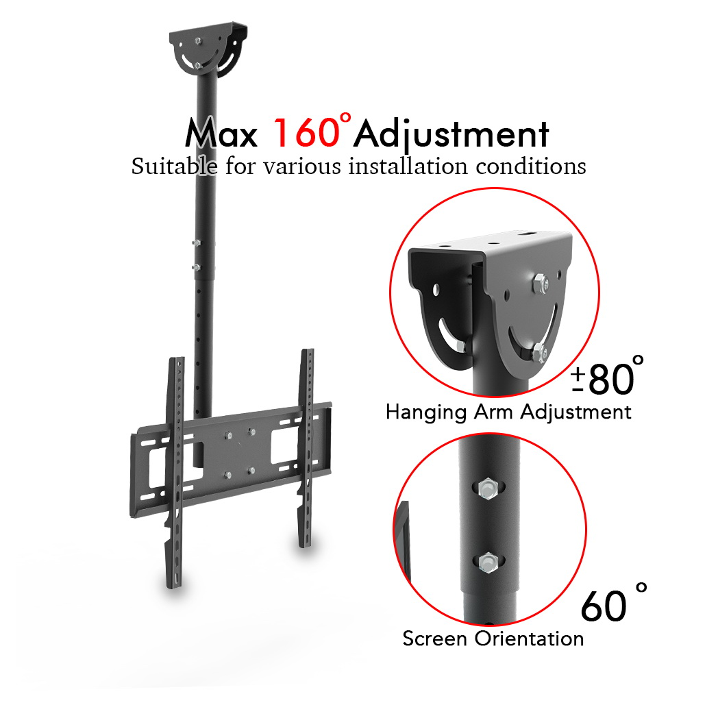 TMC-7006 Ceiling Mount TV Wall Bracket Roof Rack Pole Retractable For 32"-70" Flat Screen