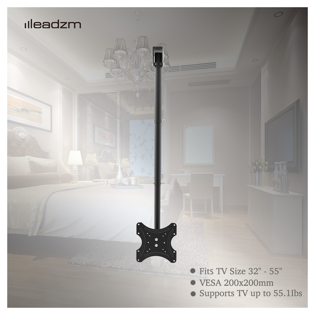 TMC-7004 Ceiling Mount TV Wall Bracket Roof Rack Pole Retractable For 32"-55" Flat Screen