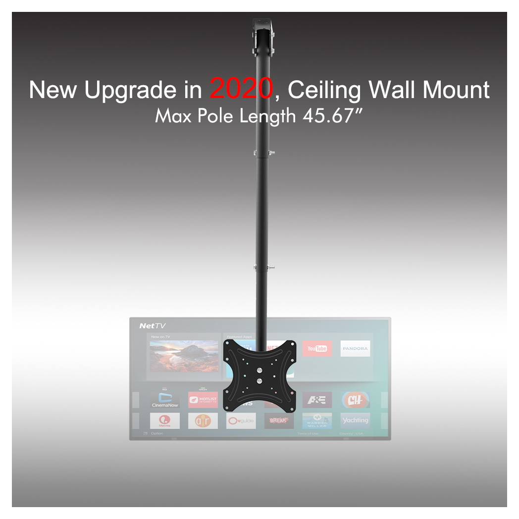 TMC-7004 Ceiling Mount TV Wall Bracket Roof Rack Pole Retractable For 32"-55" Flat Screen