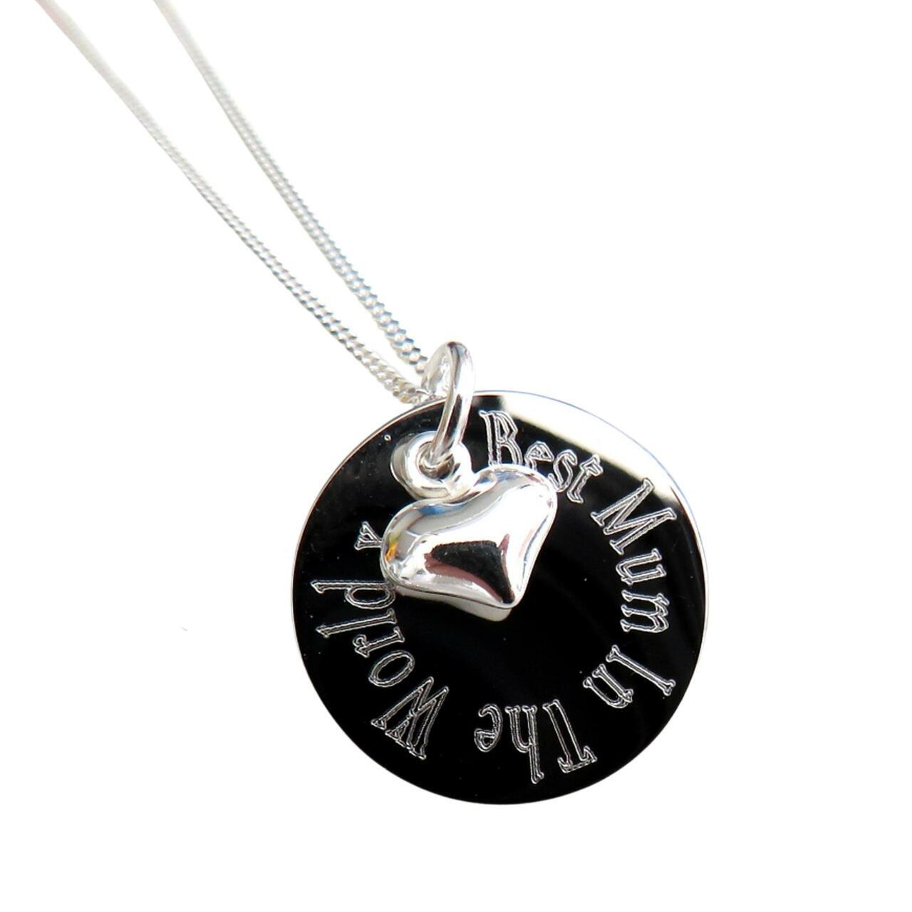 Best Mum In The World Heart Charm Necklace