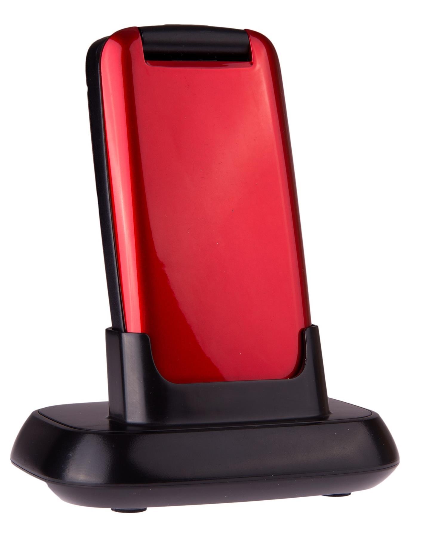 TTfone TT300 Star RED Flip Folding Big Button Senior SOS Emergency Button Mobile Phone with Vodafone PAYG Sim Card