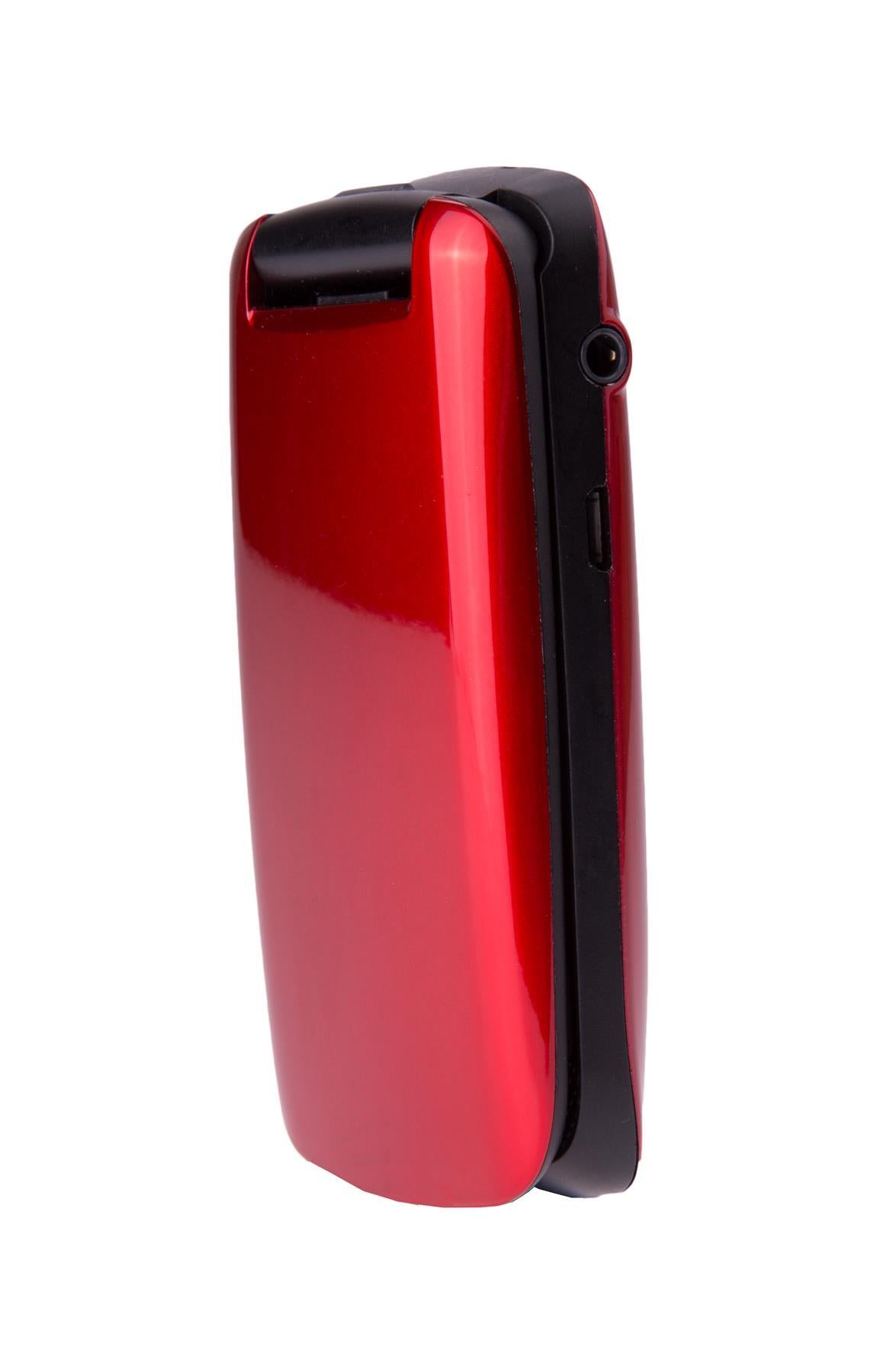 TTfone TT300 Star RED Flip Folding Big Button Senior SOS Emergency Button Mobile Phone with Vodafone PAYG Sim Card