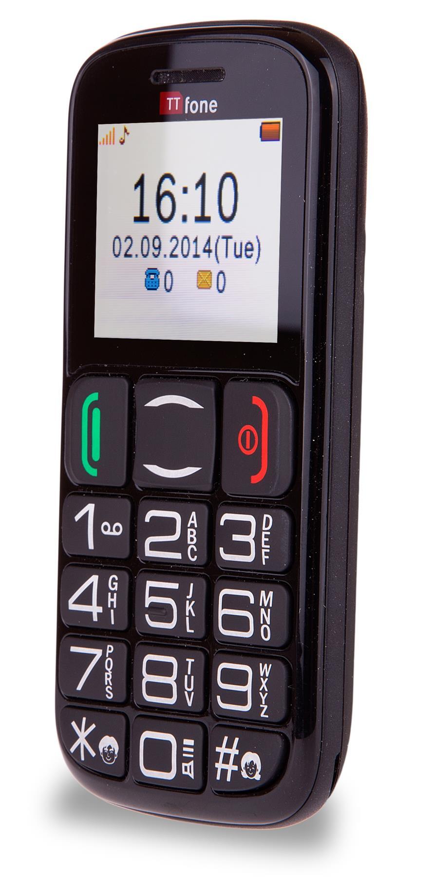 TTfone TT200 Mercury 2 Big Button Basic Senior Mobile Phone Simple CB4 Nylon Case & Vodafone PAYG Sim Card