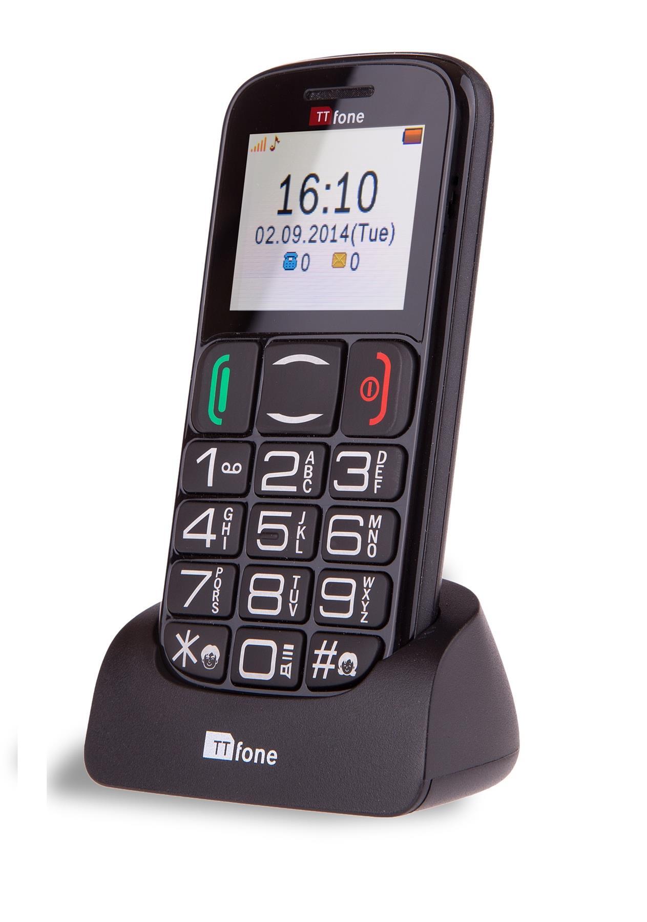 TTfone TT200 Mercury 2 Big Button Basic Senior Mobile Phone Simple CB4 Nylon Case & Vodafone PAYG Sim Card