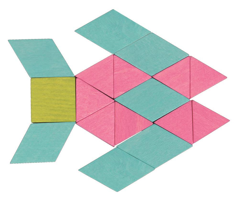 Lelin 250 Pcs Wooden Mosaic Blocks Set - Pattern Blocks Developmental Toy