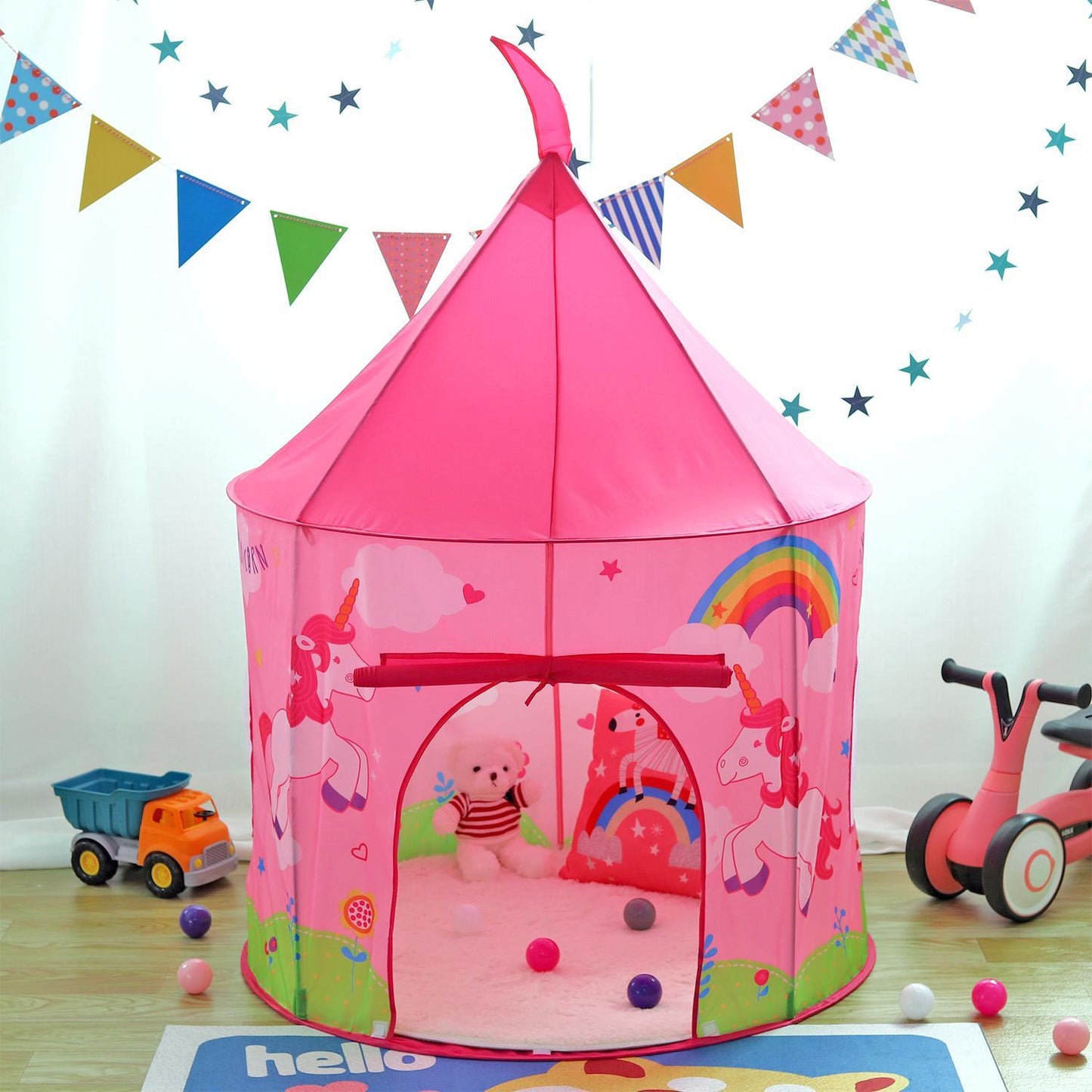 SOKA Play Tent Pop Up Indoor or Outdoor Garden Playhouse Tent for Kids Children - Unicorn