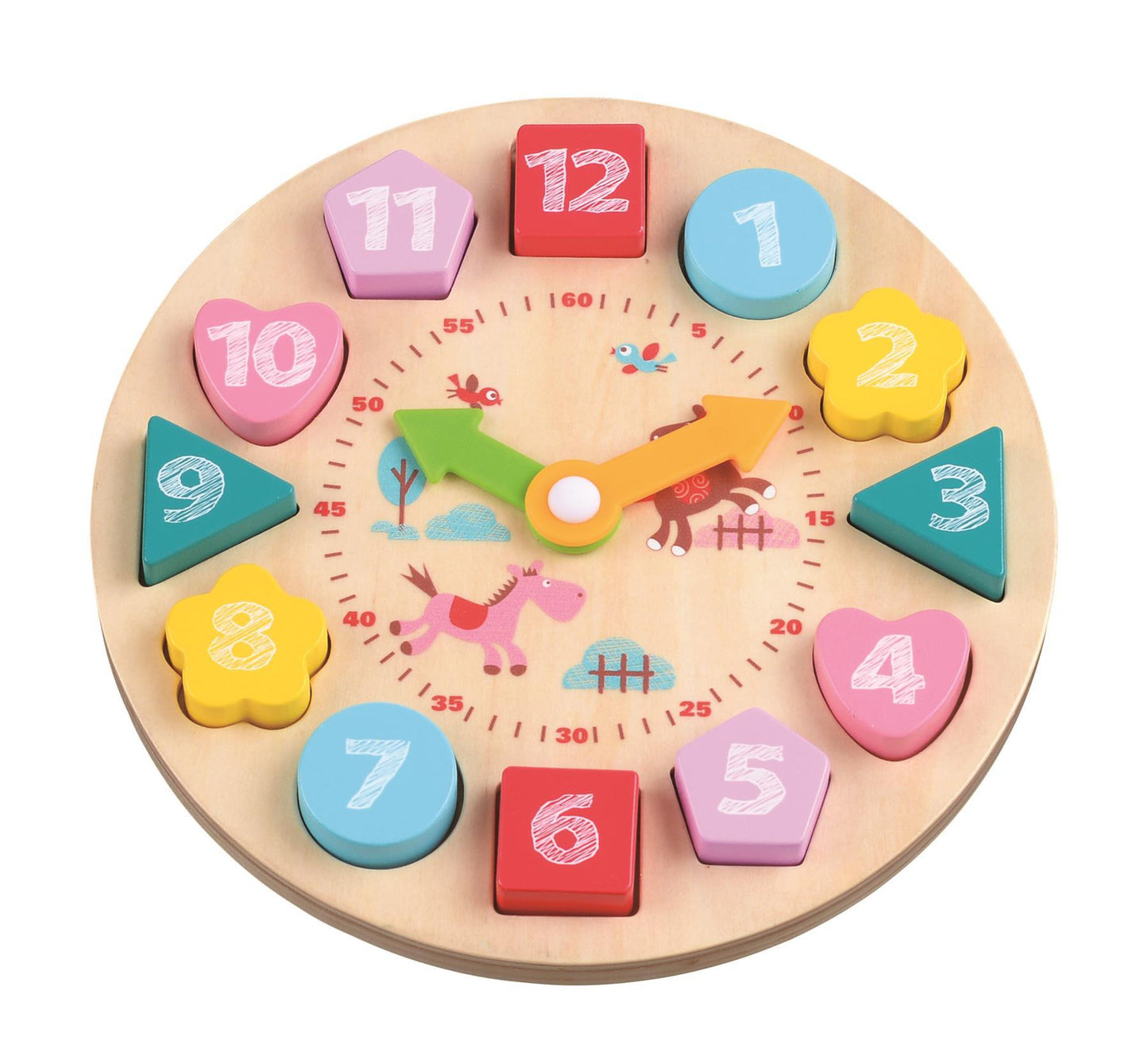 Lelin Learning Clock Teaching Hours Animals Educational Toy For Toddlers Kids