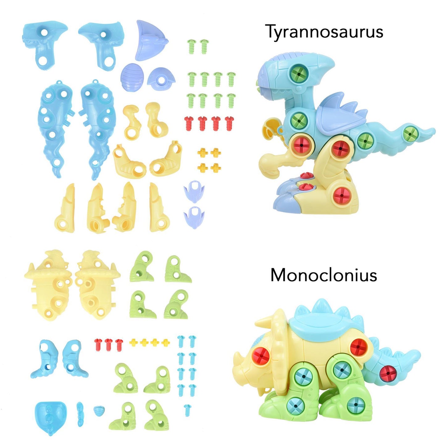 Soka Assemble Your Own Dinosaurs Toy Construction Set - Blue and Yellow