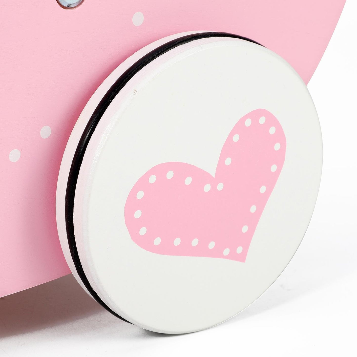 SOKA Wooden Push Along Pink Princess Doll Pram for Boys and Girls