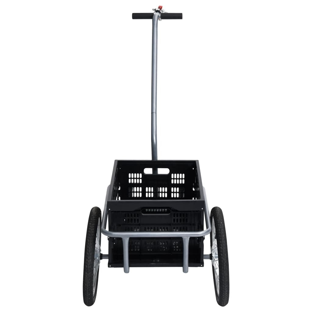 Bicycle Cargo Trailer with 50 L Foldable Transportbox Black 150 kg