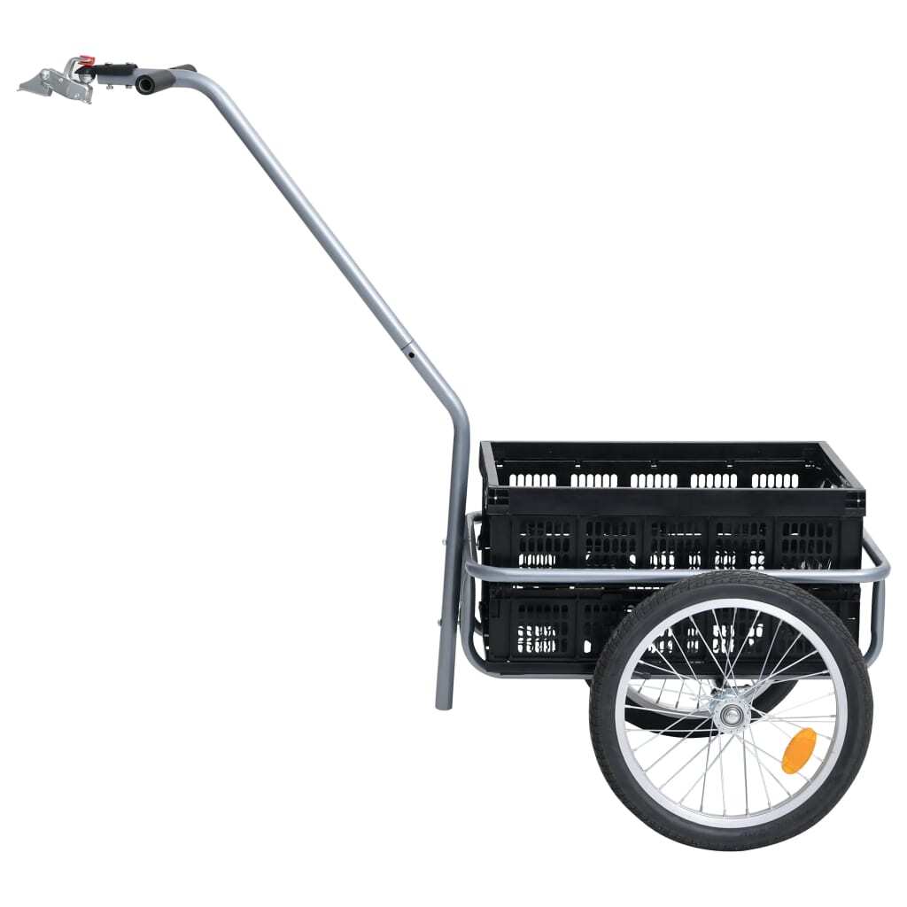 Bicycle Cargo Trailer with 50 L Foldable Transportbox Black 150 kg