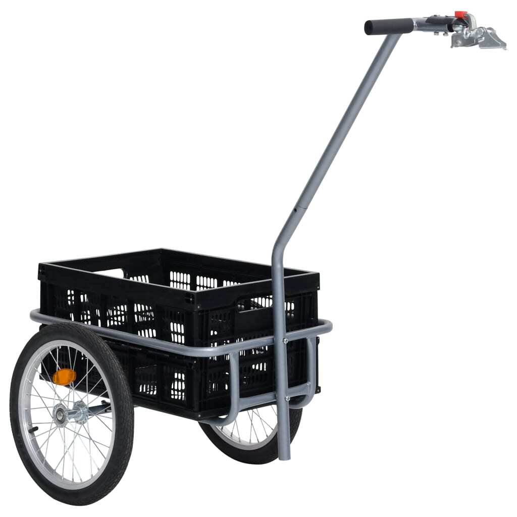 Bicycle Cargo Trailer with 50 L Foldable Transportbox Black 150 kg